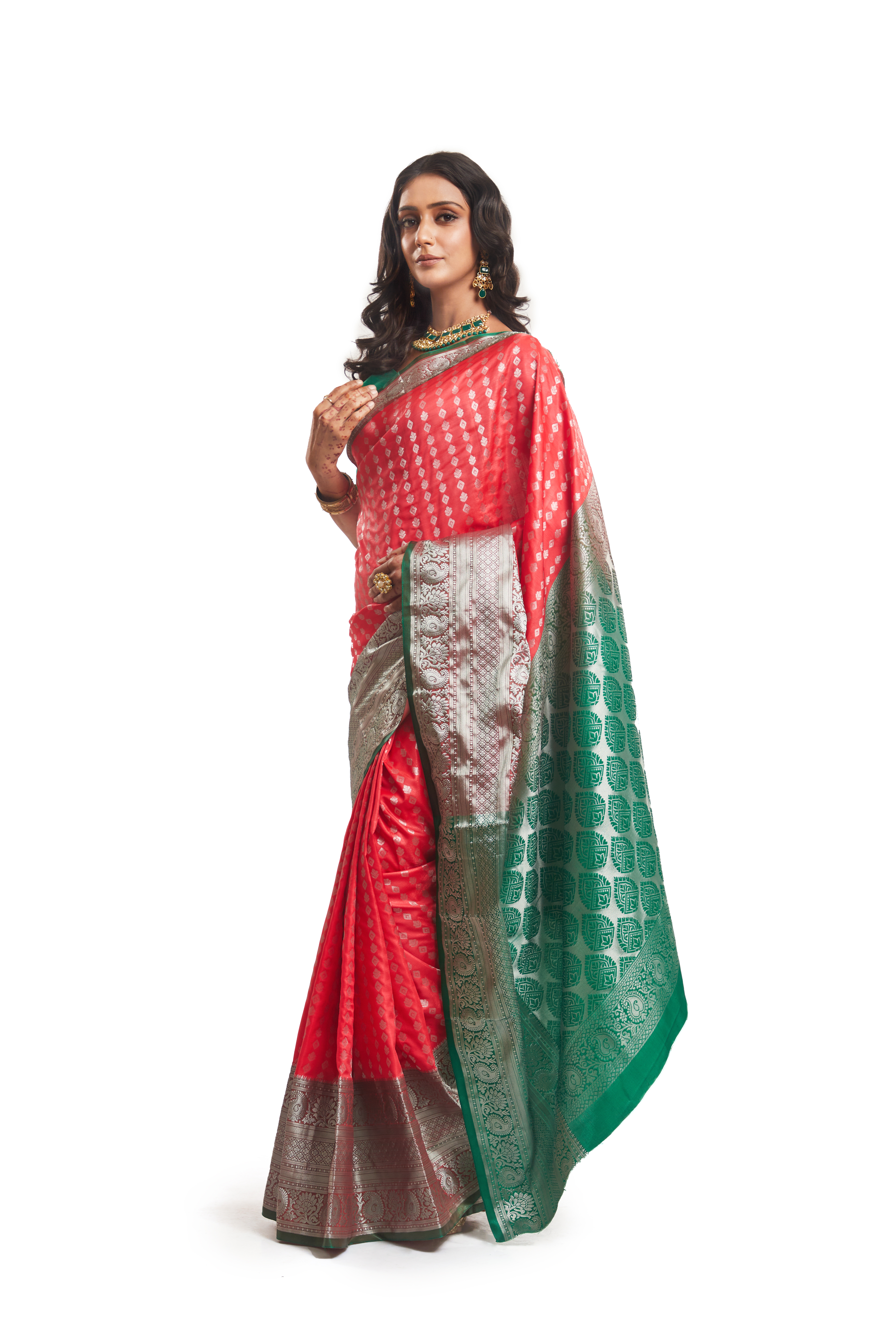 Katan Silk With Silver Zari Work