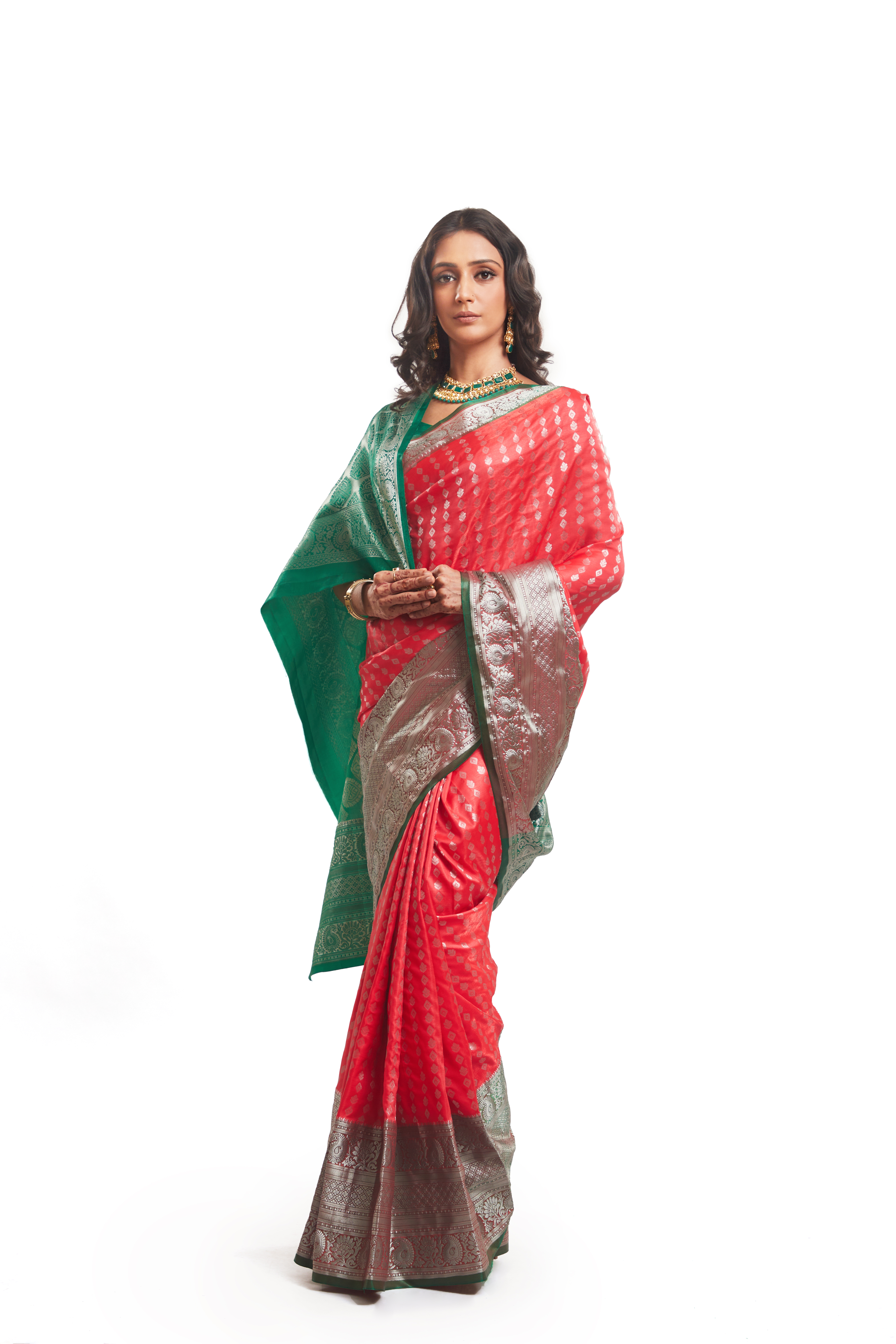Katan Silk With Silver Zari Work