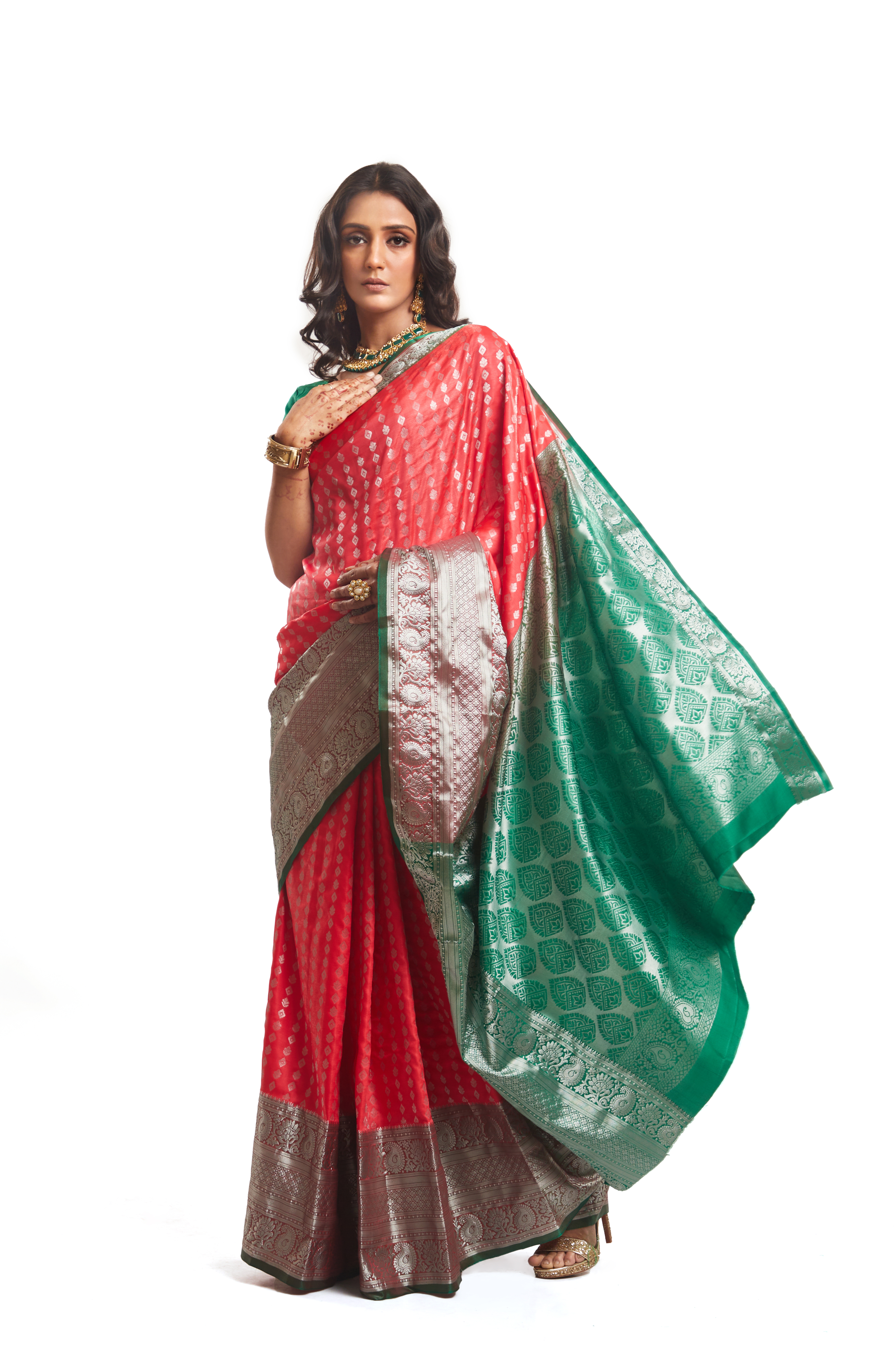 Katan Silk With Silver Zari Work