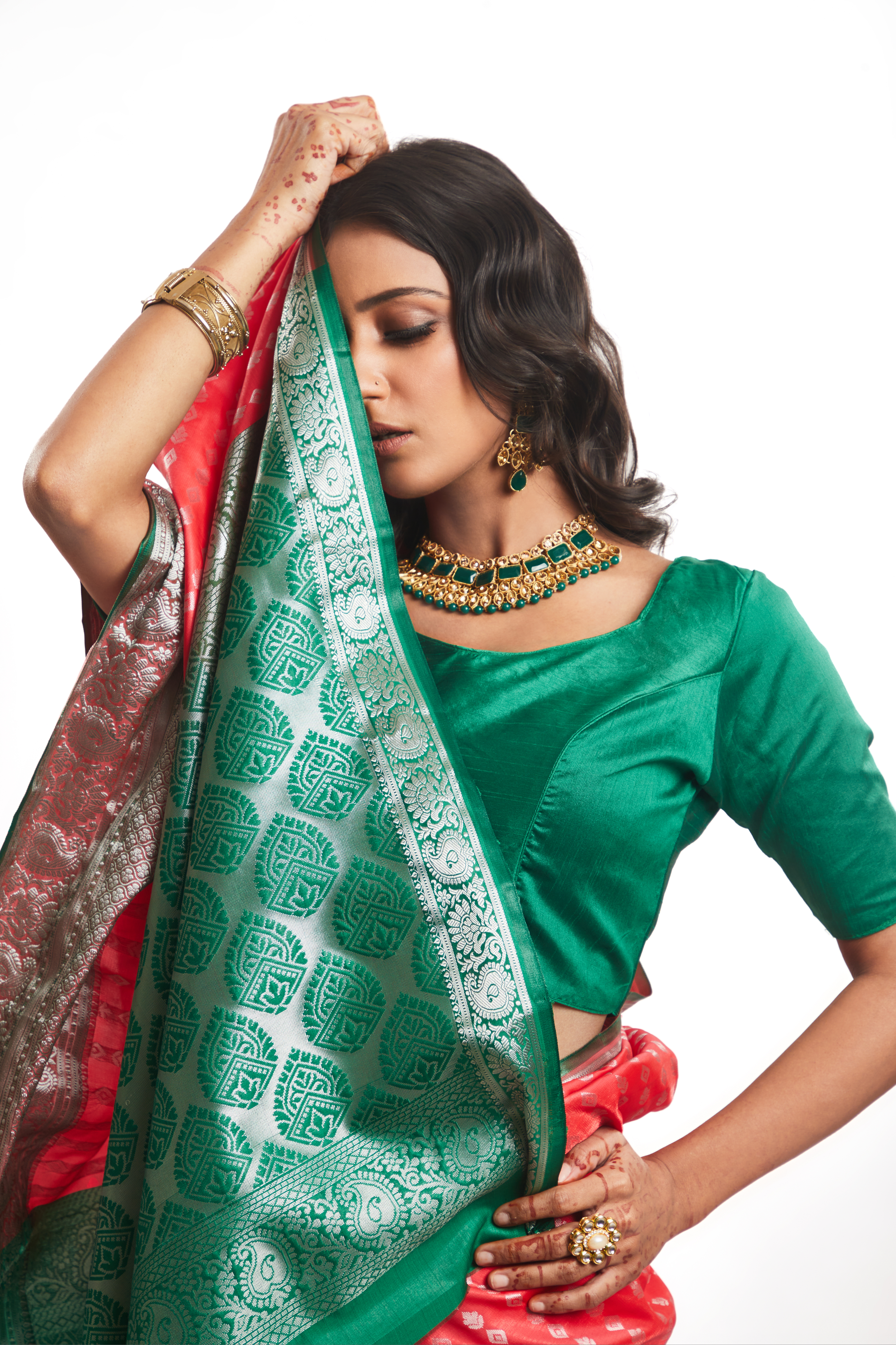 Katan Silk With Silver Zari Work